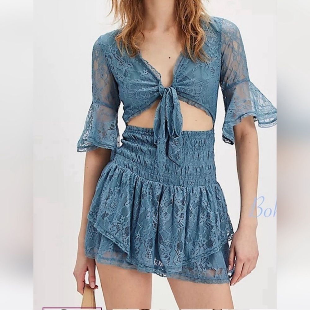 NWOT FREE PEOPLE Lala Lace Mini Dress